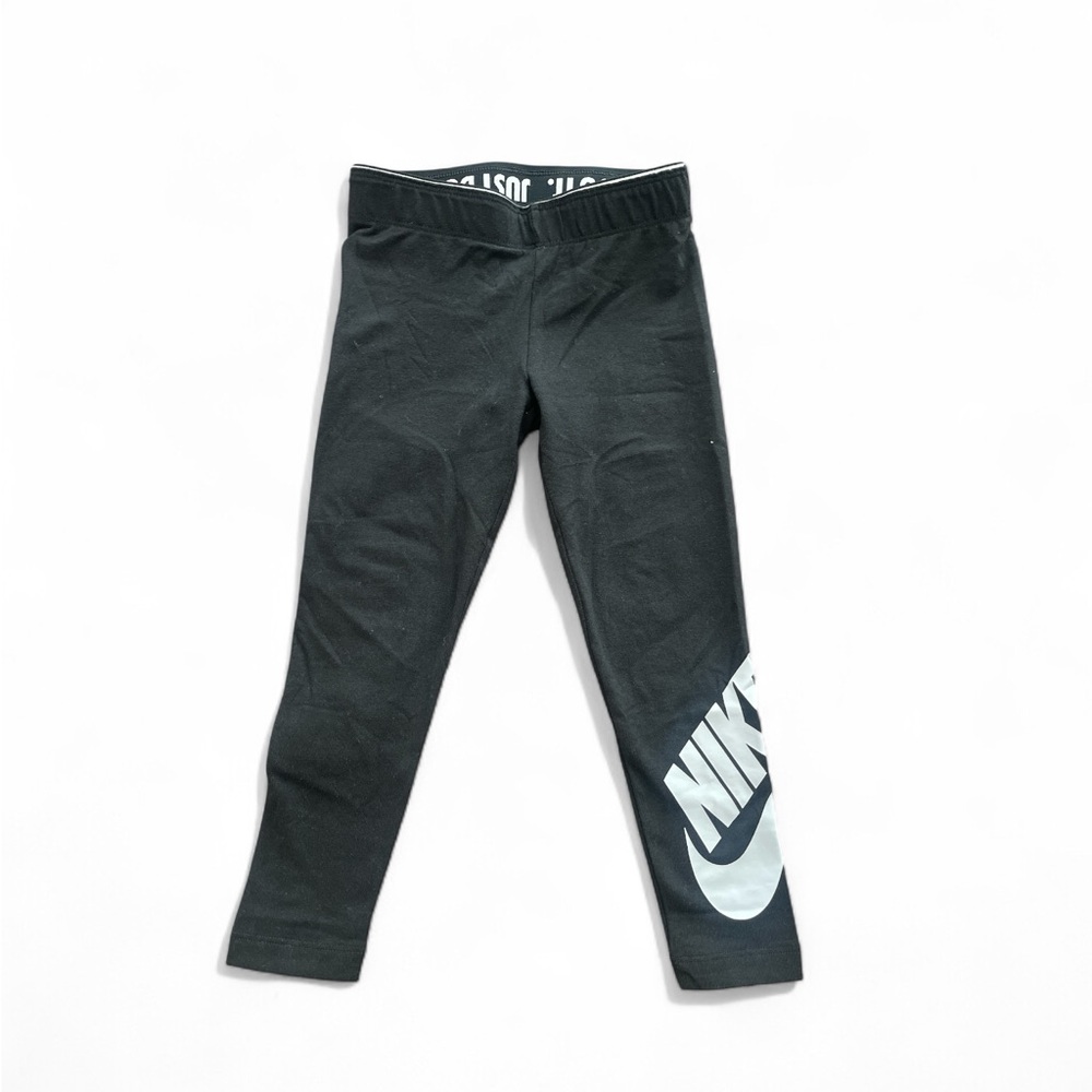 Nike Kids Black Leggings with White Logo